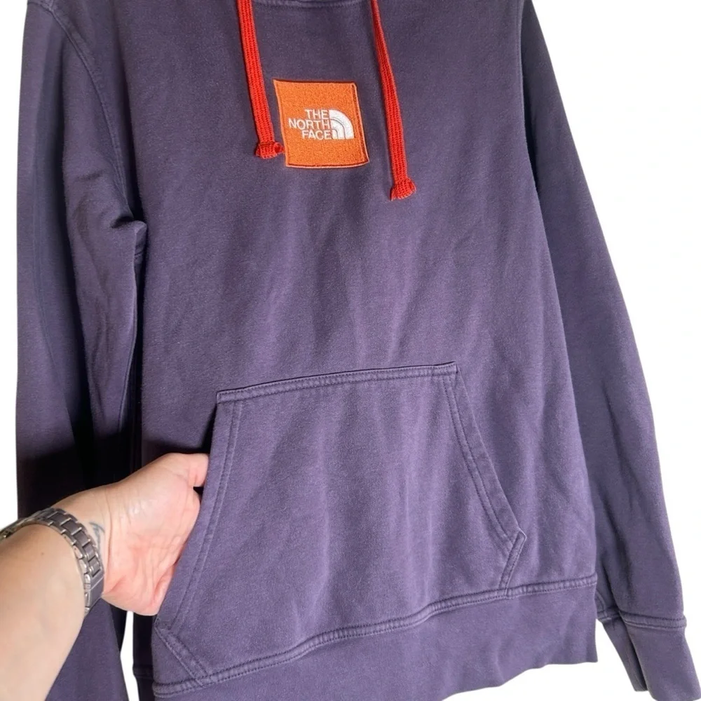 The North Face Men's Box Logo Pullover Hoodie Size Small Purple Orange